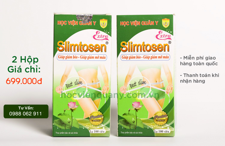 Combo 2 hộp Slimtosen Extra HVQY giảm béo hộp 100 viên